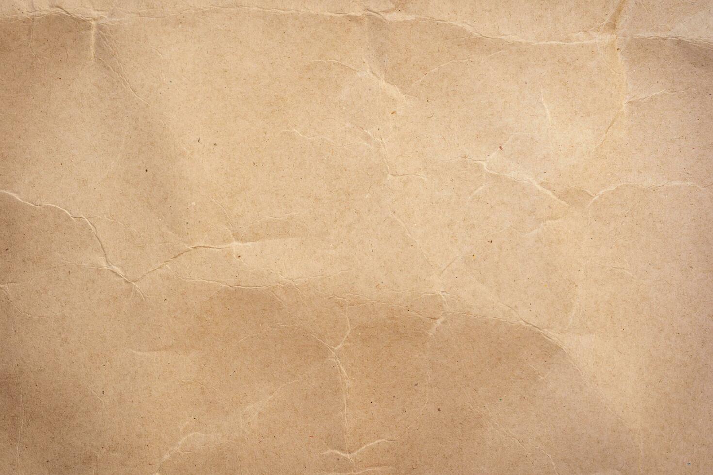 Close up crumpled brown paper texture and background photo