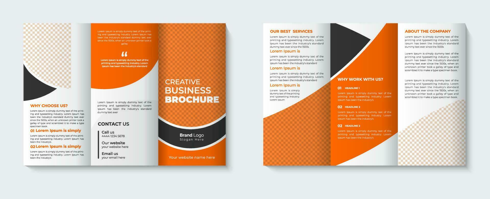 Brochure design with modern tri fold company booklet template pro download vector