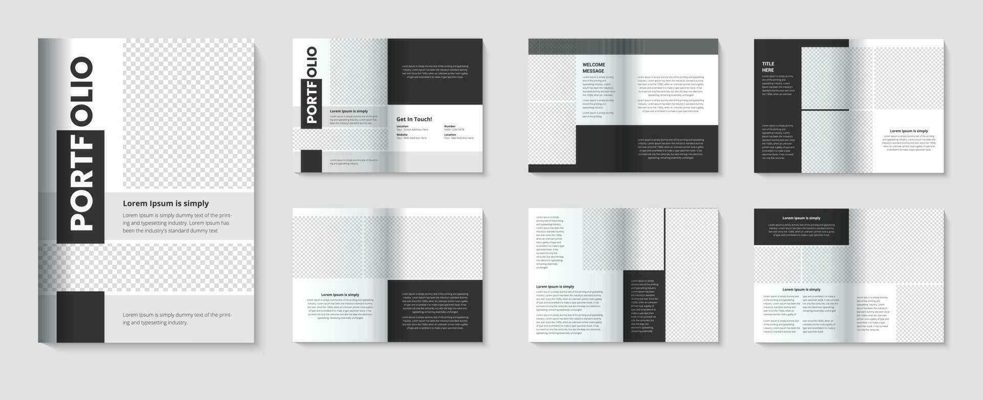 Photography portfolio design with booklet template for multipurpose business pro download vector