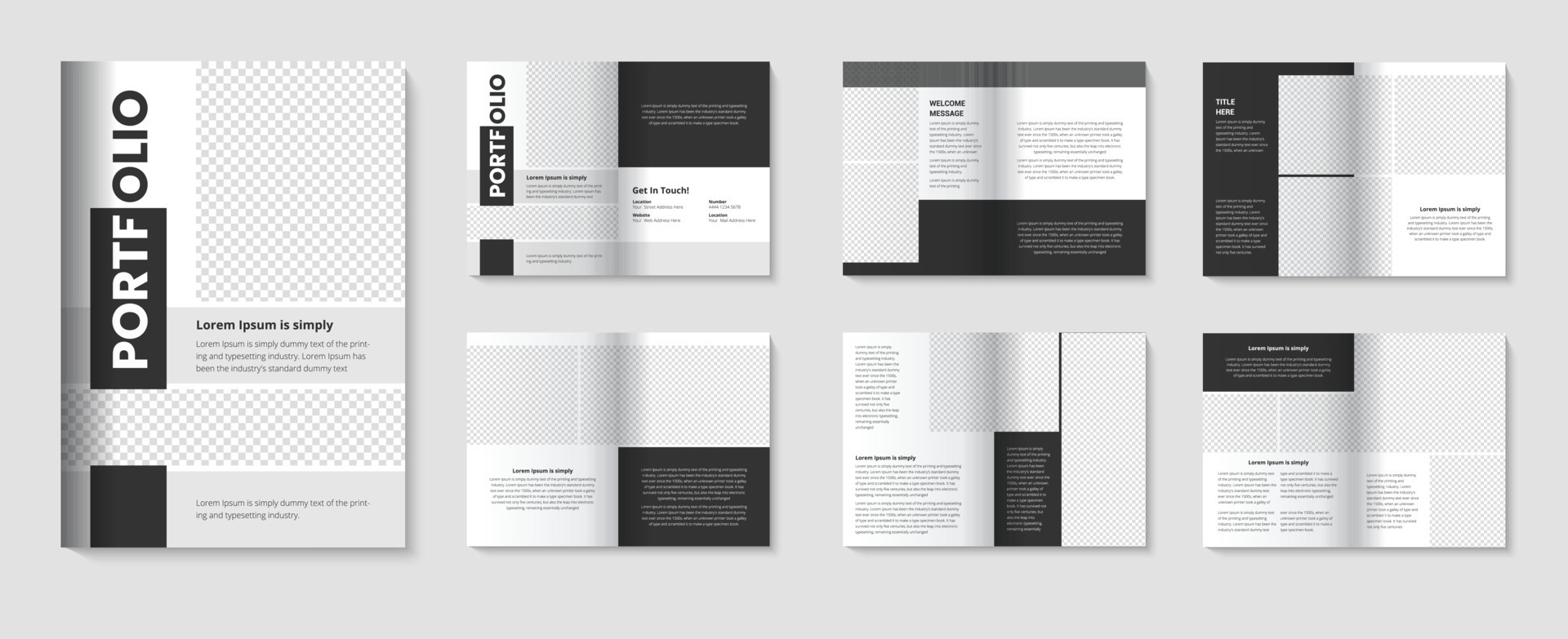 Photography portfolio design with booklet template for multipurpose