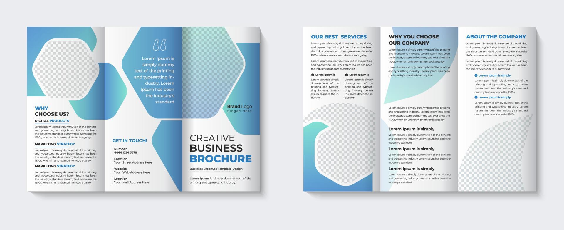 Tri fold brochure design for business pro download vector