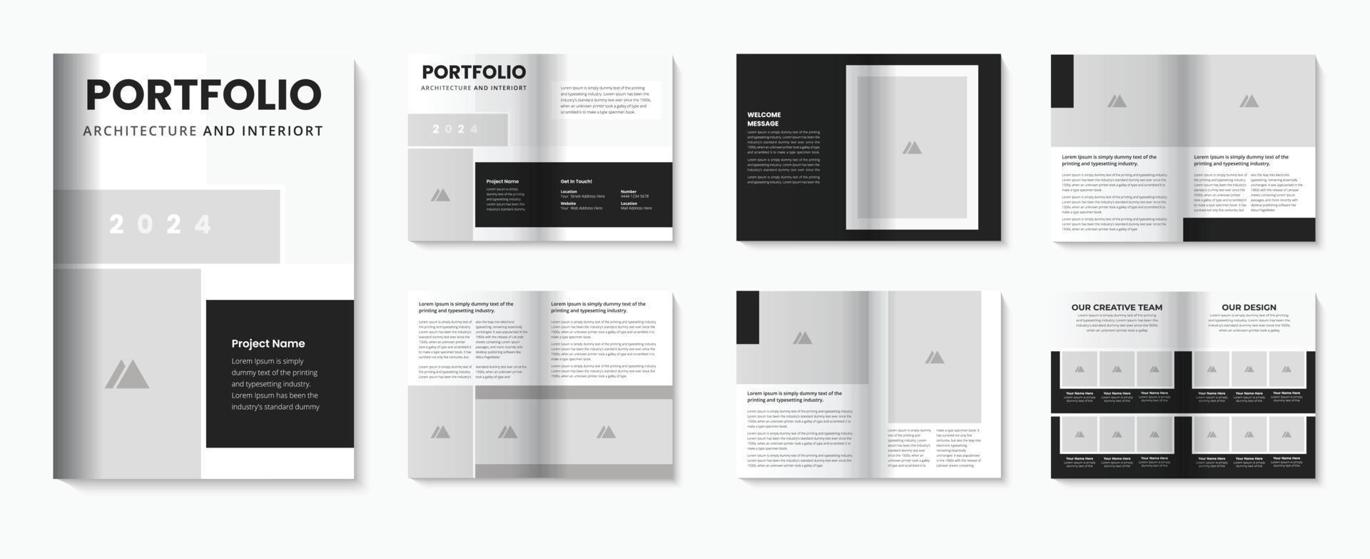 arquitectura portafolio folleto modelo con interior portafolio cubrir diseño Pro descargar vector