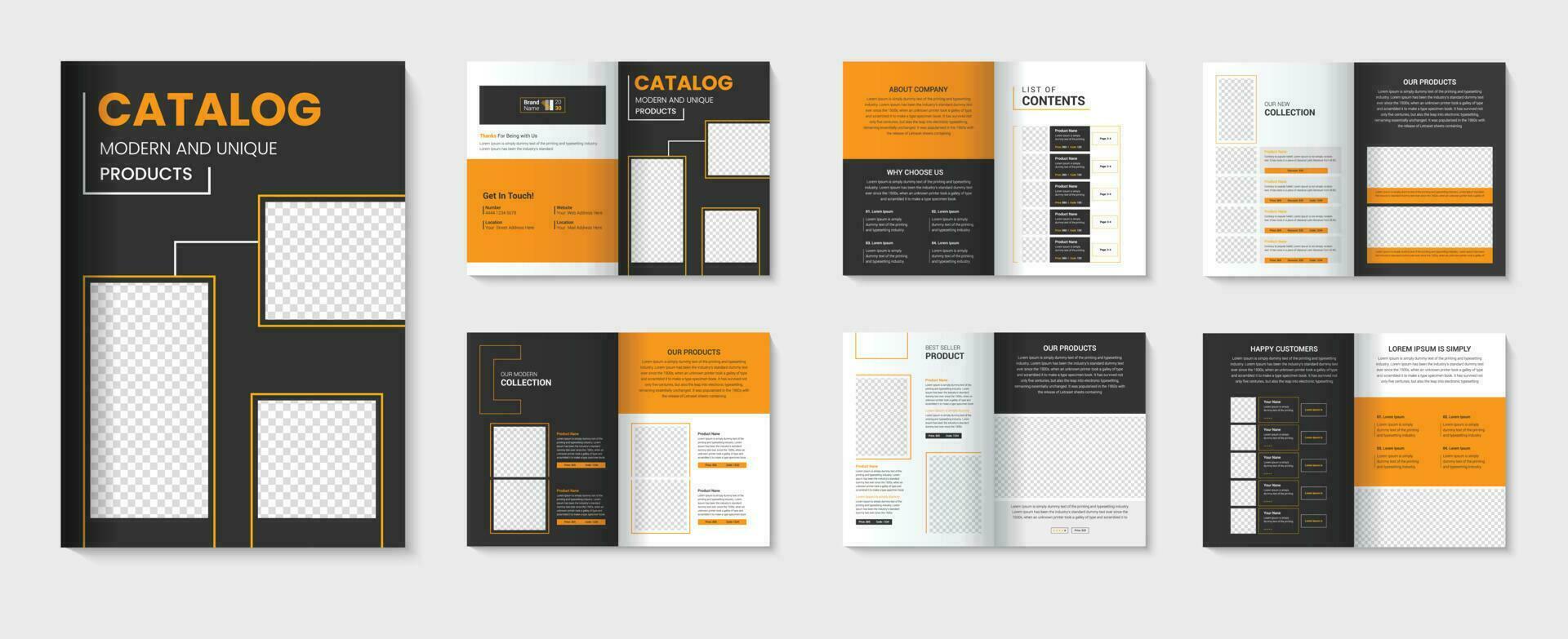 Product catalog or furniture catalogue design with brochure pro download vector