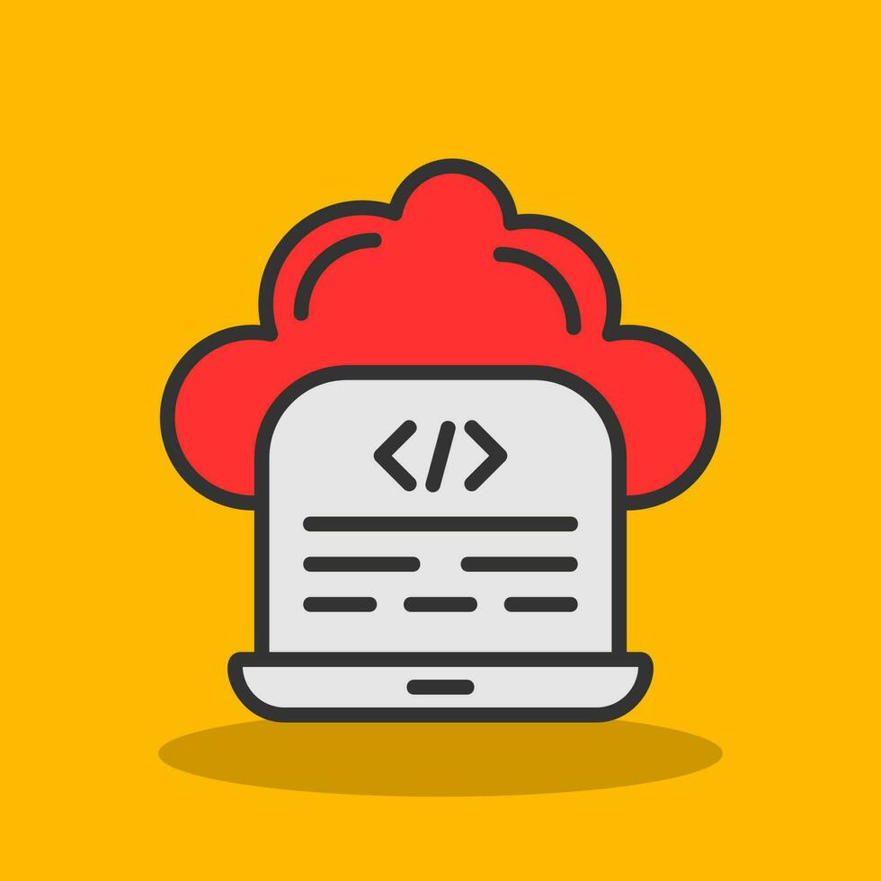 Cloud Coding Vector Icon Design