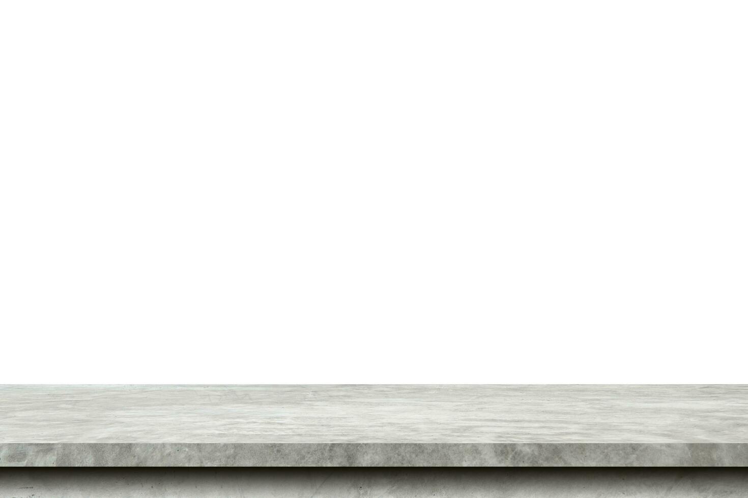 Empty cement table on isolated white background with copy space and display montage for product. photo