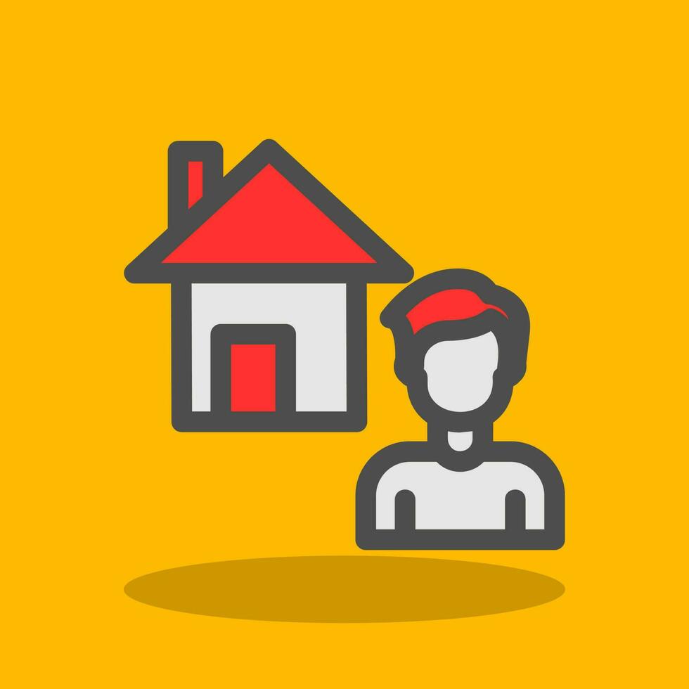Working at Home Vector Icon Design