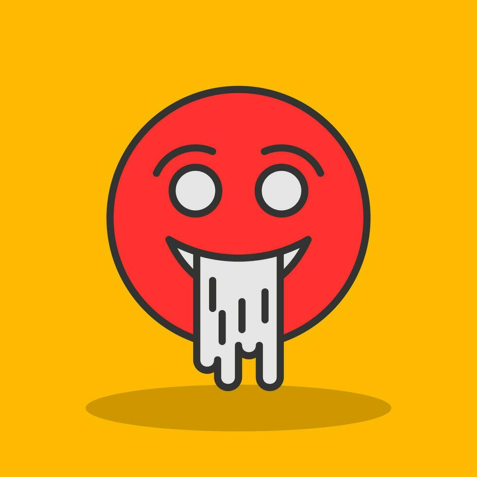 Face Vomiting Vector Icon Design