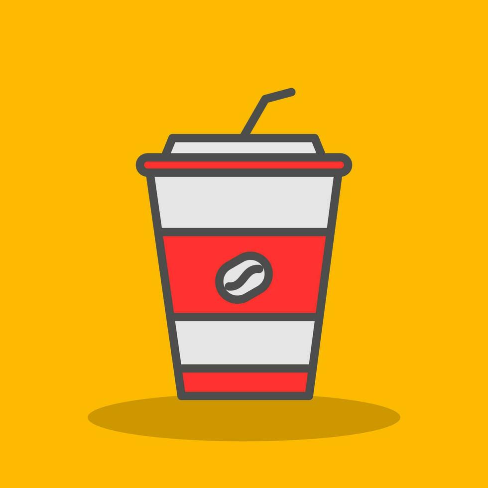 Iced Coffee Vector Icon Design