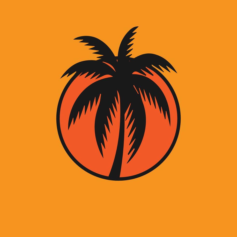 palm summer icon logo vector