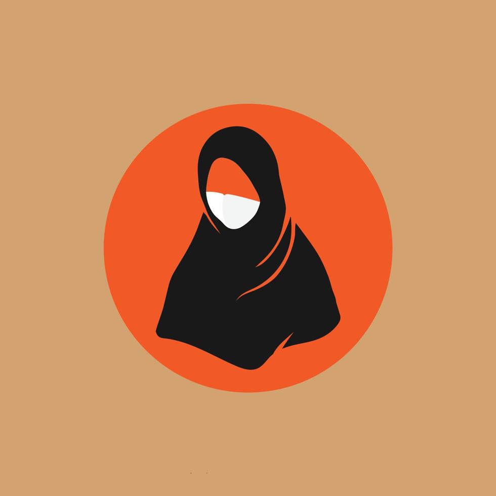 hijab mujer musulmán vector