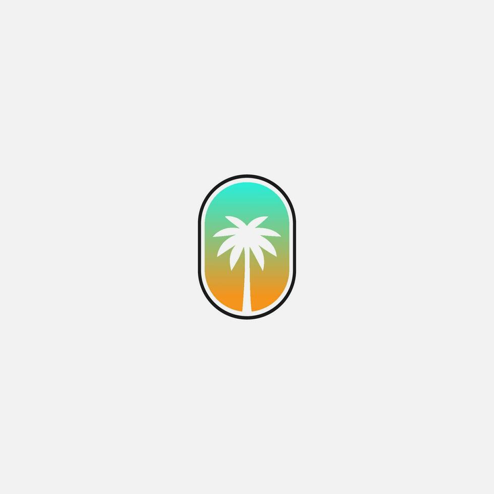 palma verano icono logo vector