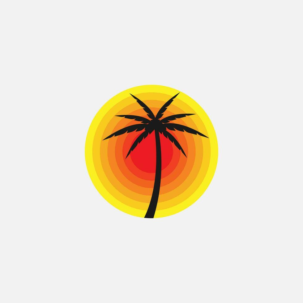 palm summer icon logo vector