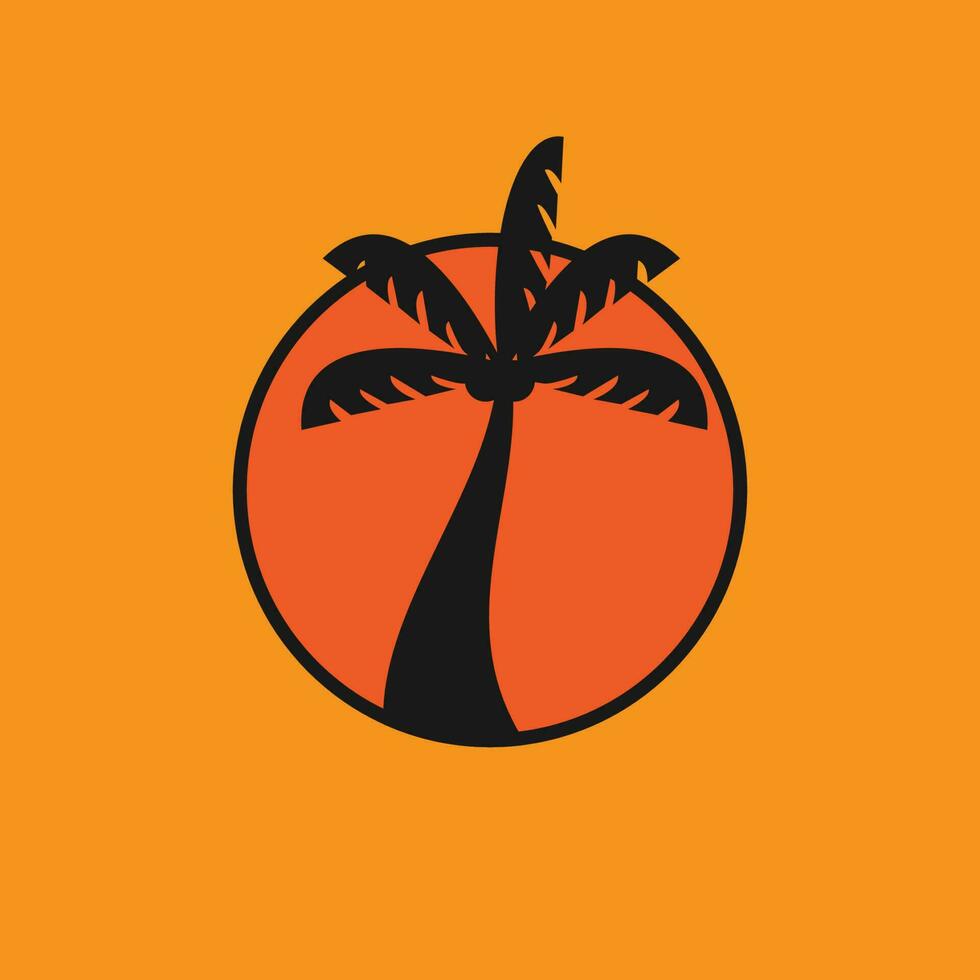 palm summer icon logo vector