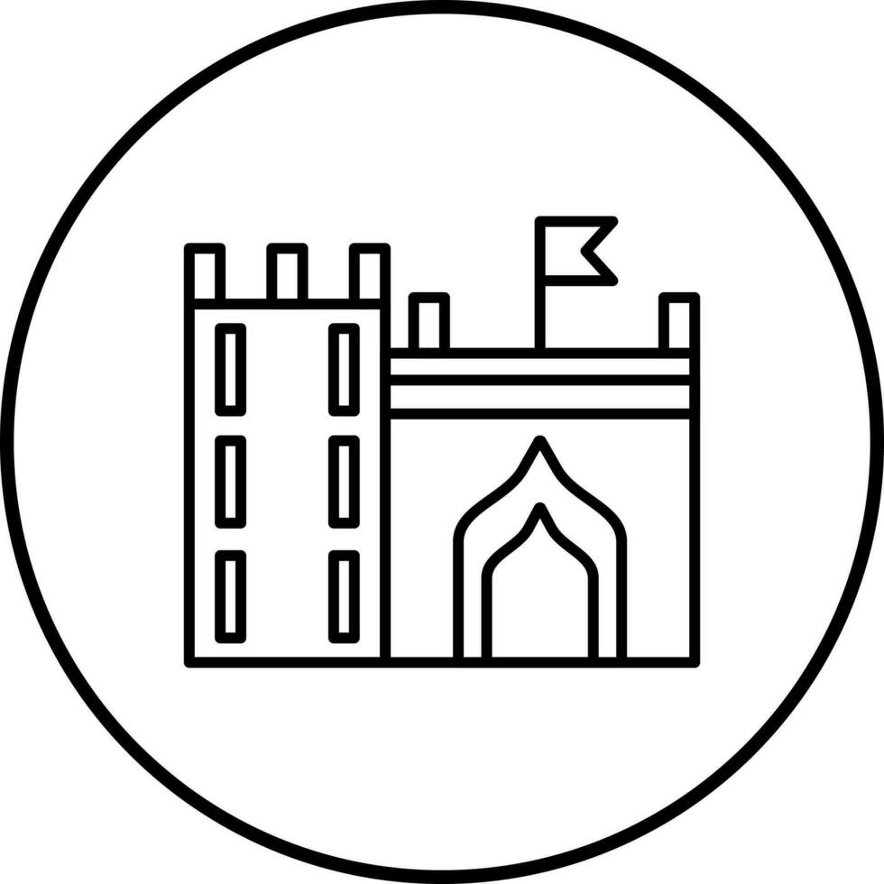 Castle with Flag Vector Icon