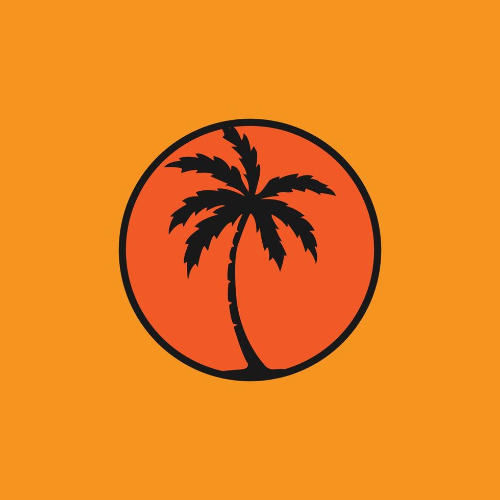 palm summer icon logo vector