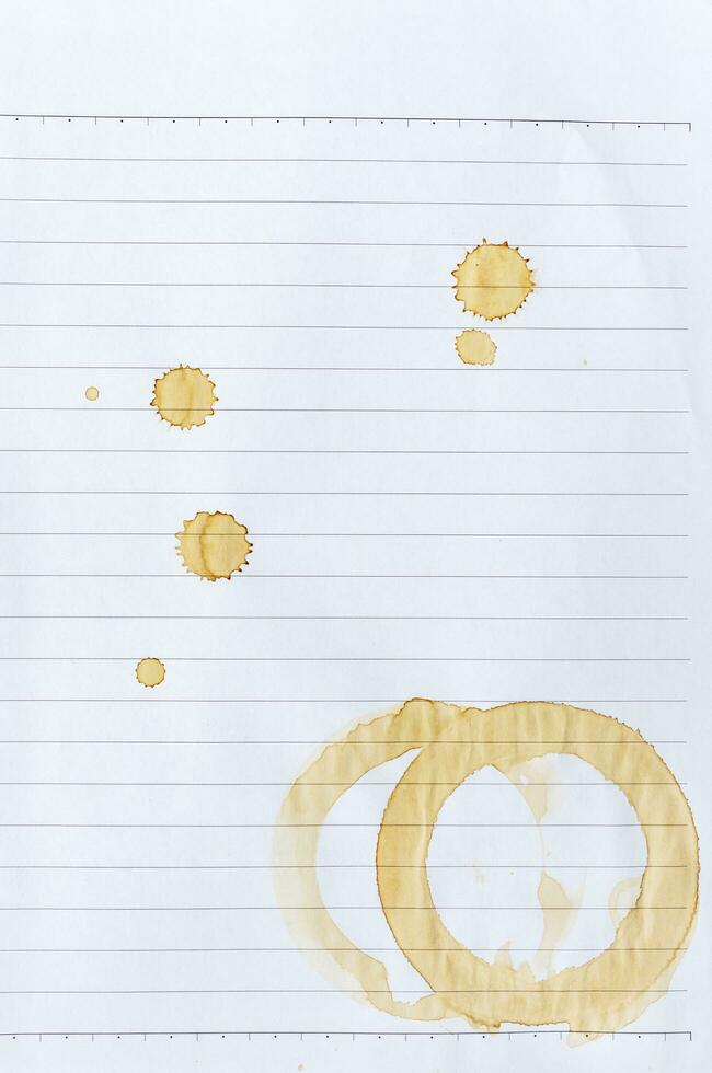 Coffee stains on lined paper photo