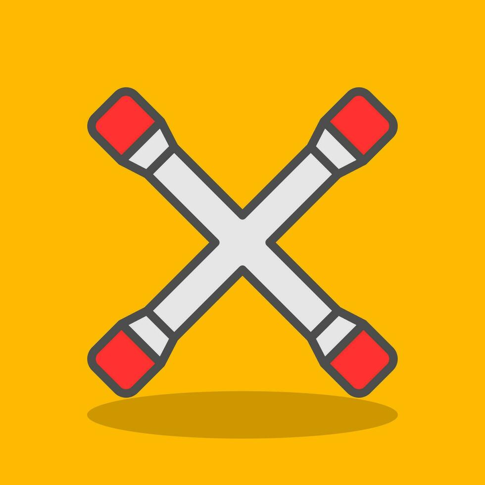 Cross Wrench Vector Icon Design
