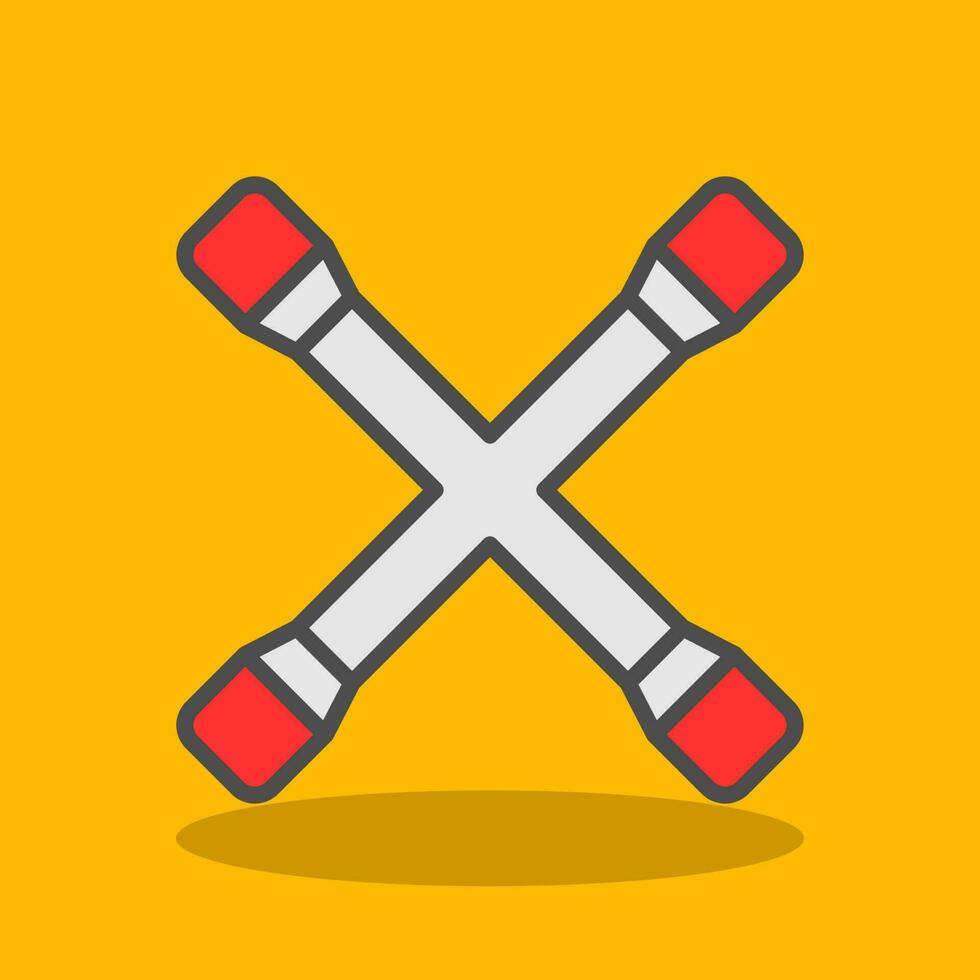 Cross Wrench Vector Icon Design