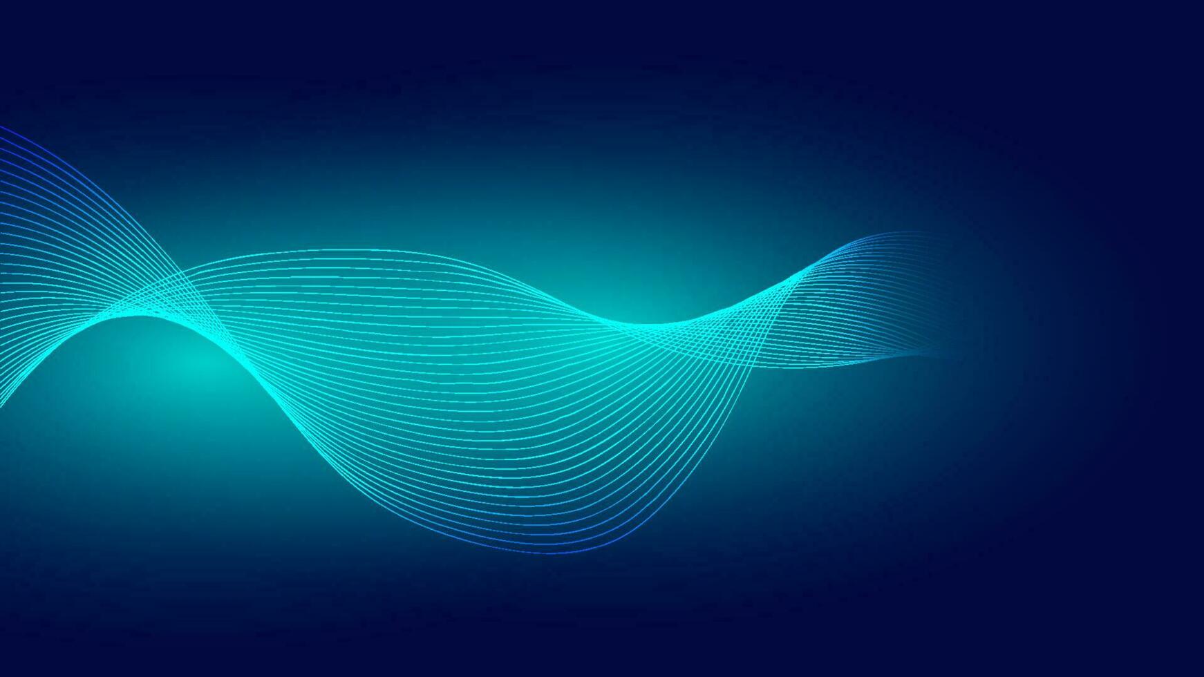 Abstract futuristic blue Background. Technology glowing digital wave and Internet connection, vector