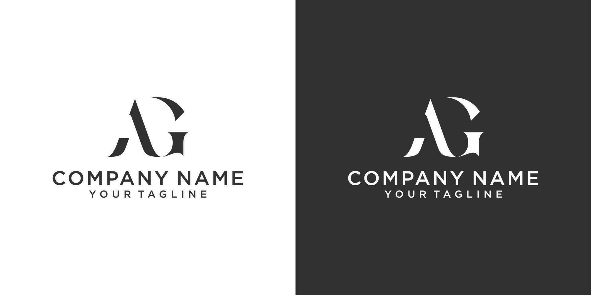 AG or GA initial letter logo design vector. vector