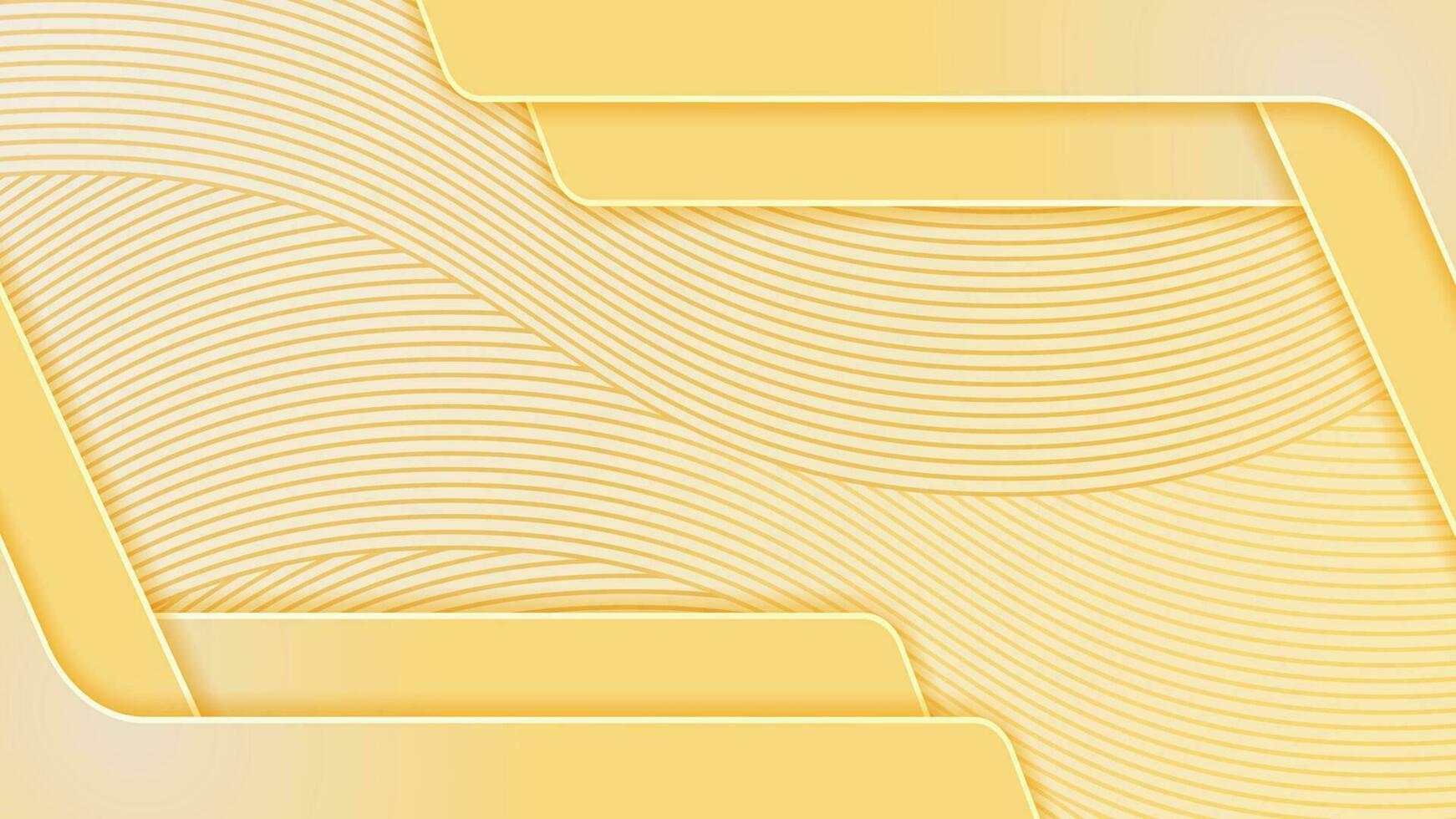 Elegant background with line golden elements Realistic luxury paper cut style 3d modern concept vector