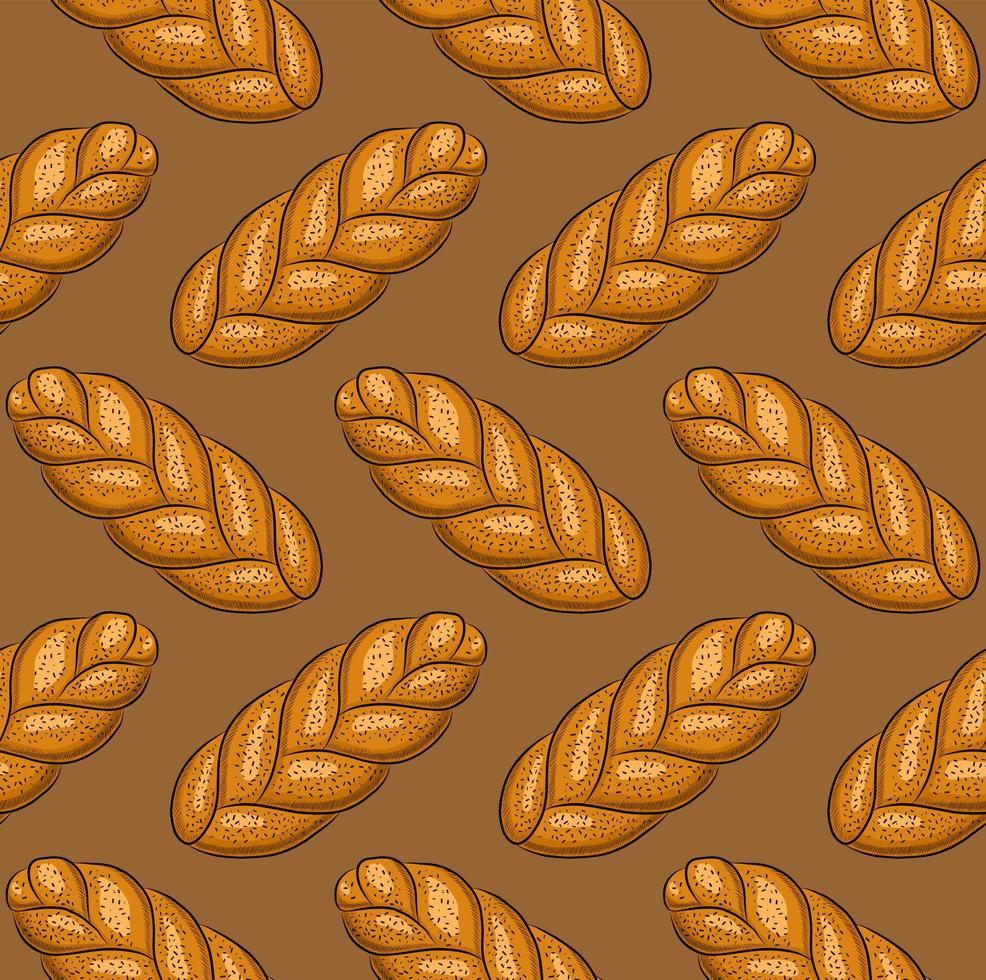 BEIGE SEAMLESS VECTOR BACKGROUND WITH SWEET BUNS PIGTAILS