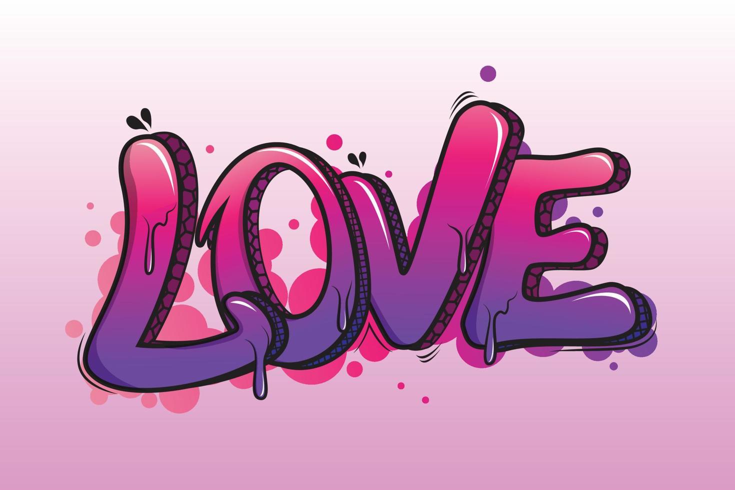 Love in Graffiti style premium vector illustration