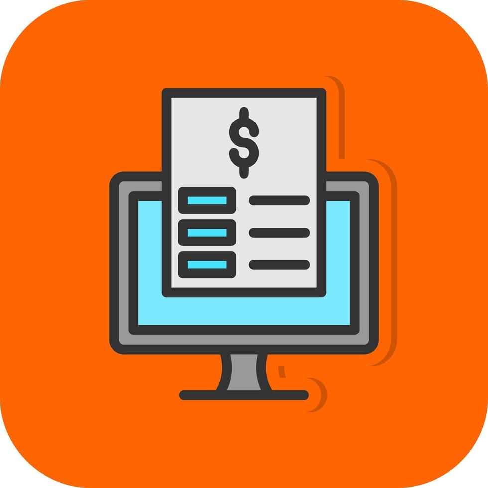 Online Invoice Vector Icon Design