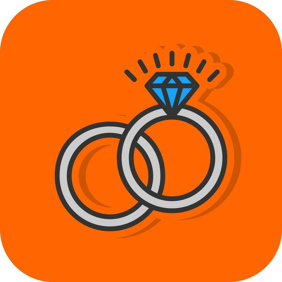Wedding Rings Vector Icon Design