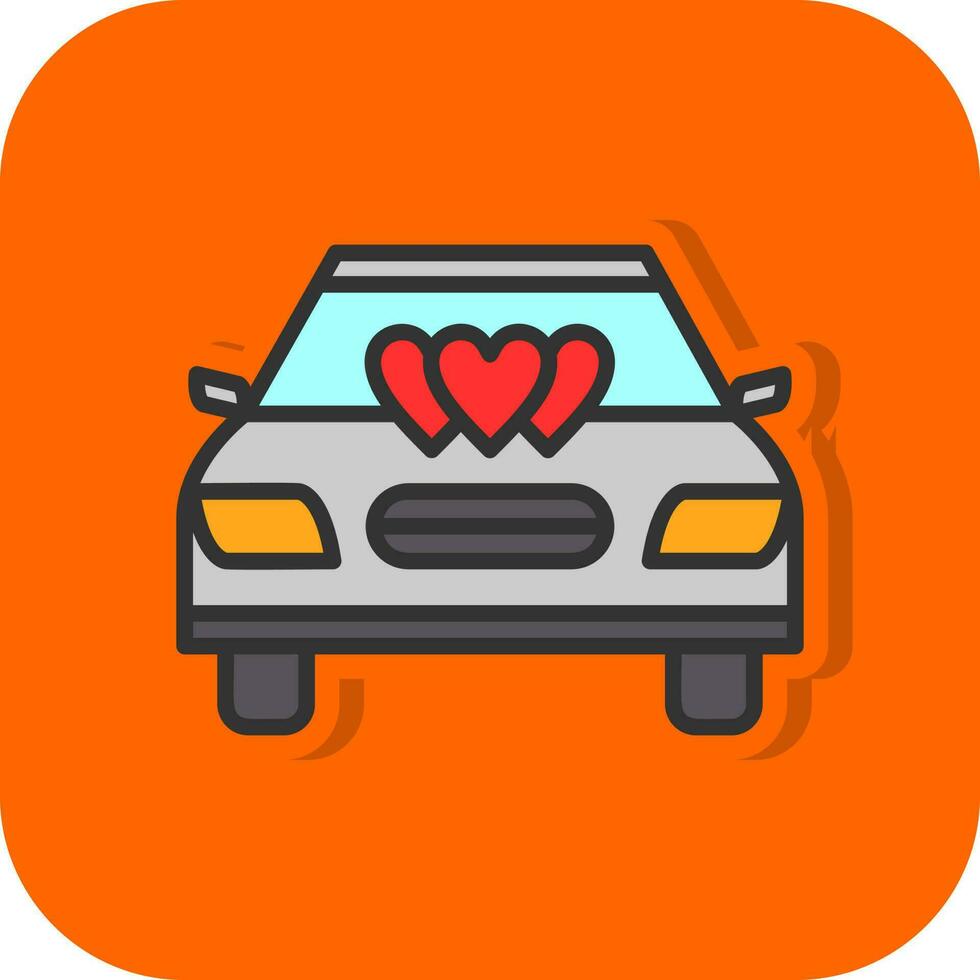 Wedding Car Vector Icon Design