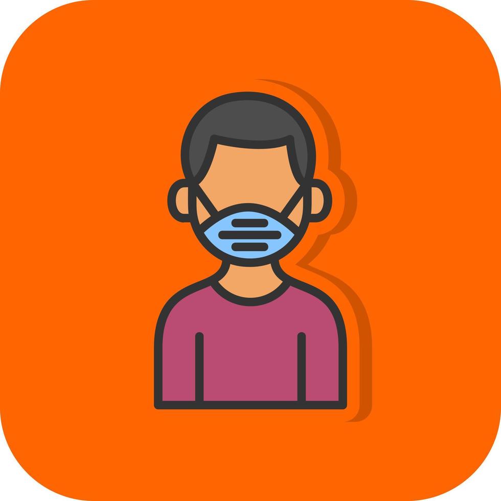 Man Wearing Mask Vector Icon Design