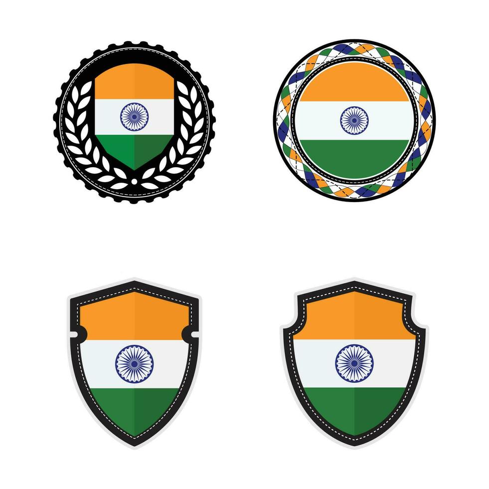 Flat design India national emblems vector