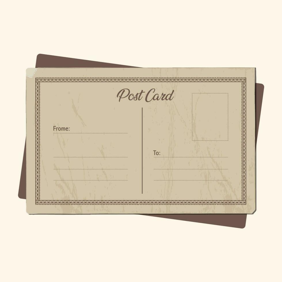 Postcard. Vintage template. Vector illustration.