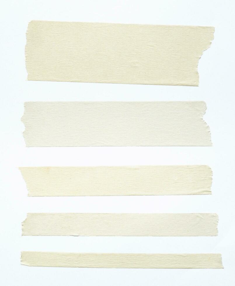 close up of adhesive tape wrinkle set on white background photo