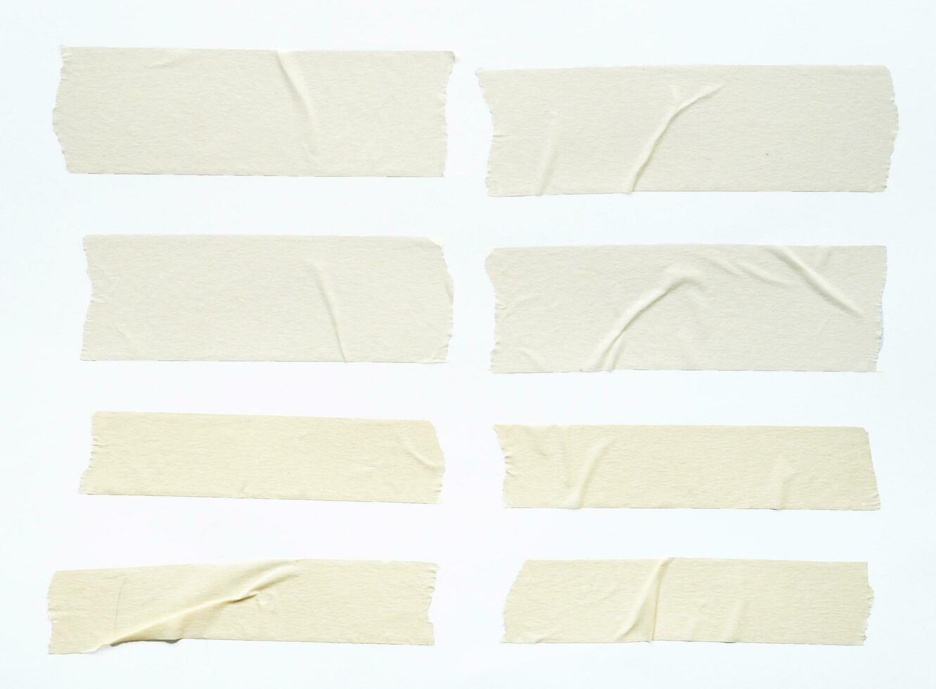 close up of adhesive tape wrinkle set on white background photo