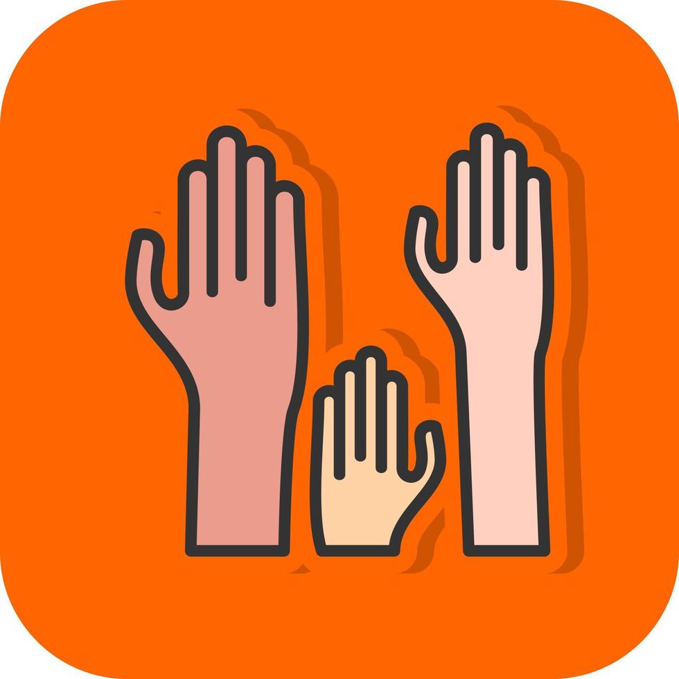 Hands Up Vector Icon Design