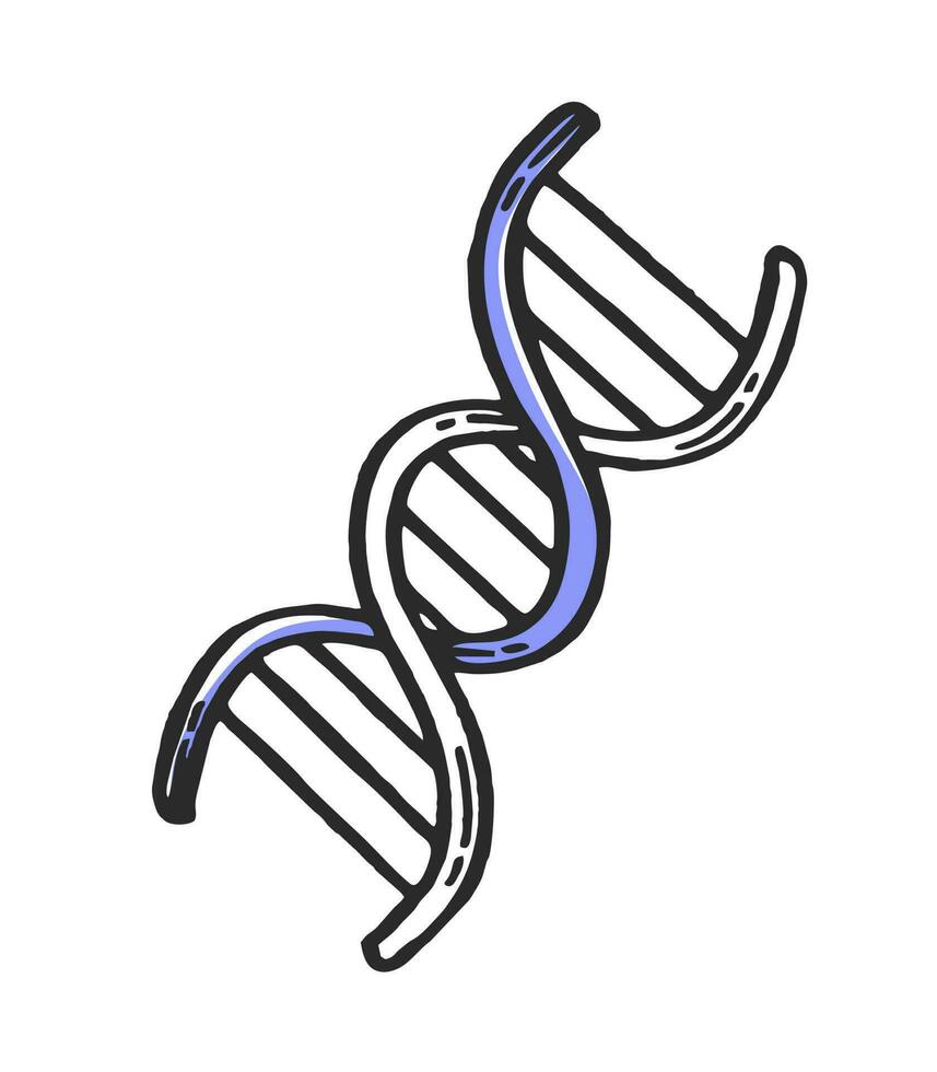dnk espiral médico farmacéutico hospital dispositivo vector ilustración de médico equipo, dibujado a mano