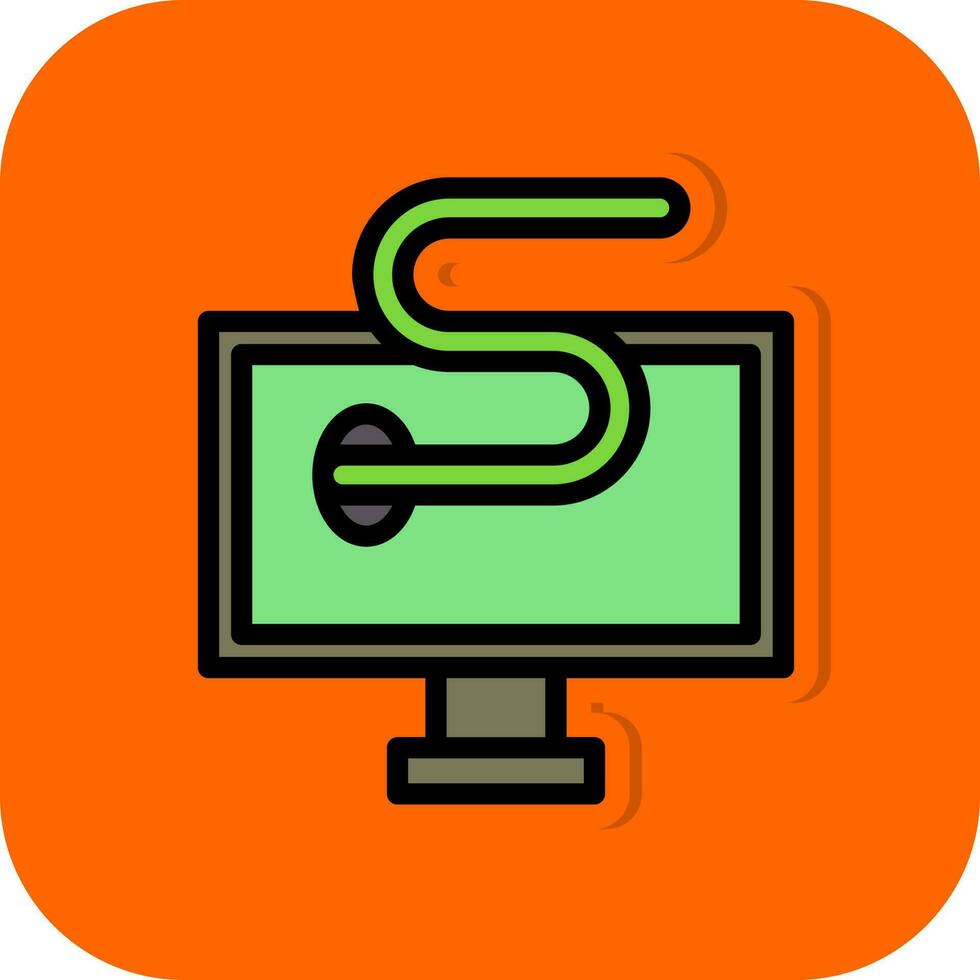 Computer Worm Vector Icon Design