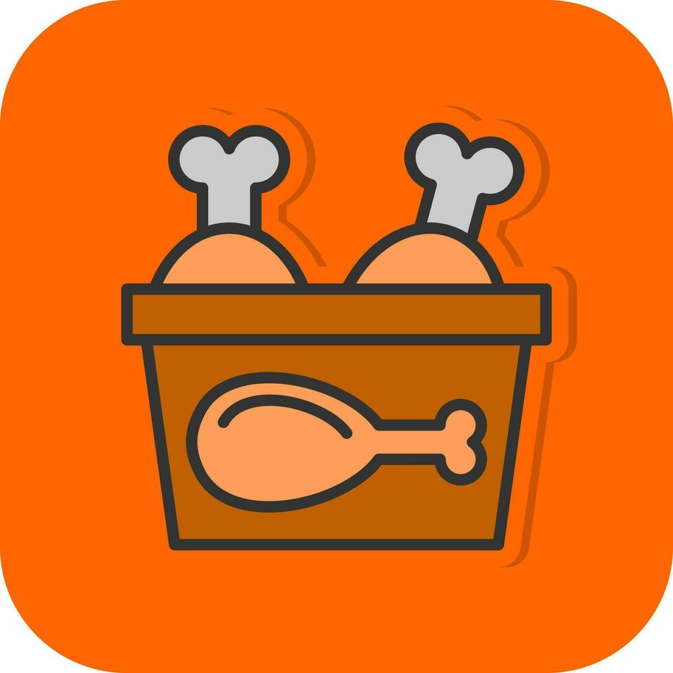 Chicken Bucket Vector Icon Design