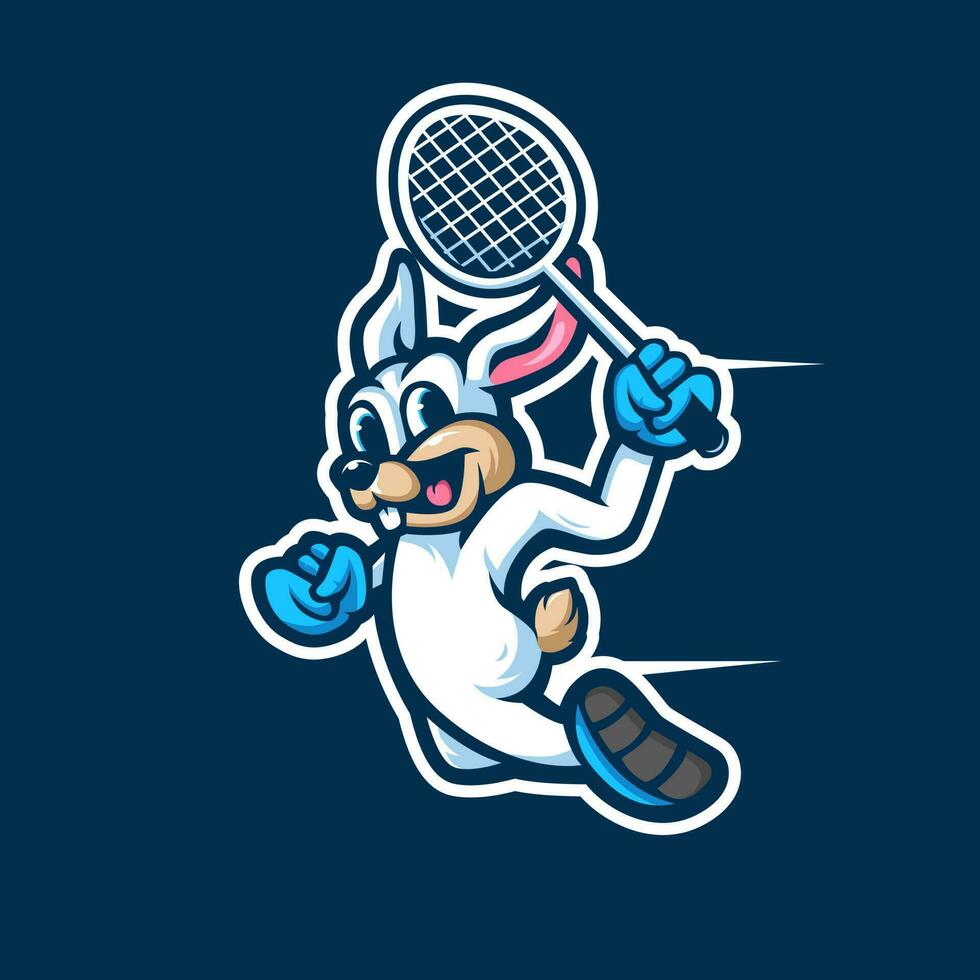 el Conejo Deportes mascota logo diseño ilustración vector