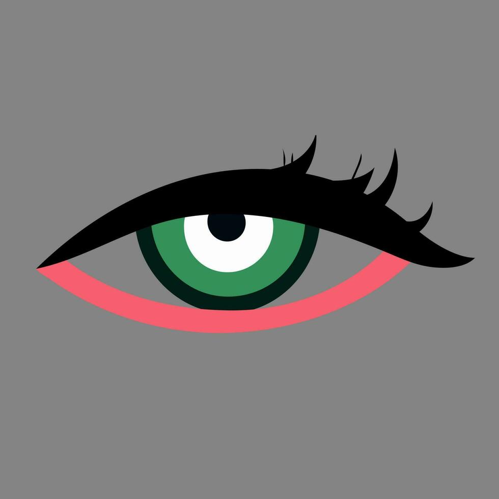 Green female eye. Business card idea, vector typography