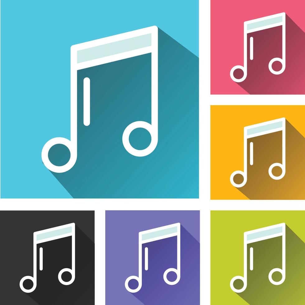 código música icono, música icono, octavo notas, canción, melodía, música logo, música vector íconos conjunto