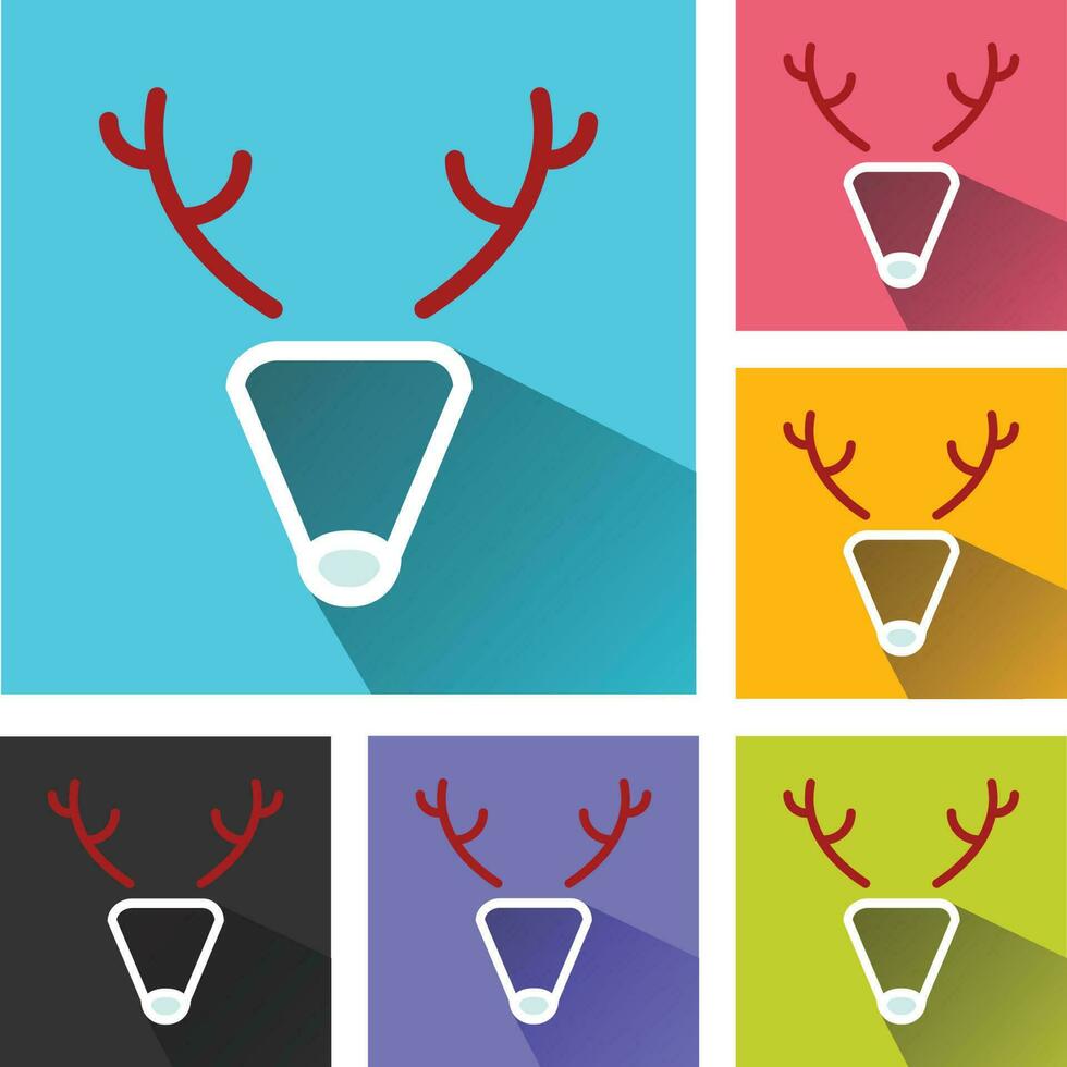 ciervo con cornamenta icono, ciervo icono, cuerno Navidad símbolo, Navidad reno icono, ciervo logo, ciervo icono vector íconos conjunto