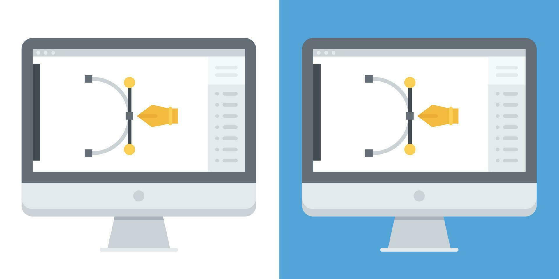 Flat vector design of web interface for drawing graphic elements