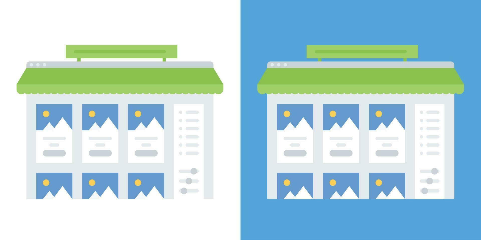 Flat vector design of online shopping in wen and mobile device,  Mobile marketing and digital marketing, vector illustration of online, shop, market, store, website, web, interface