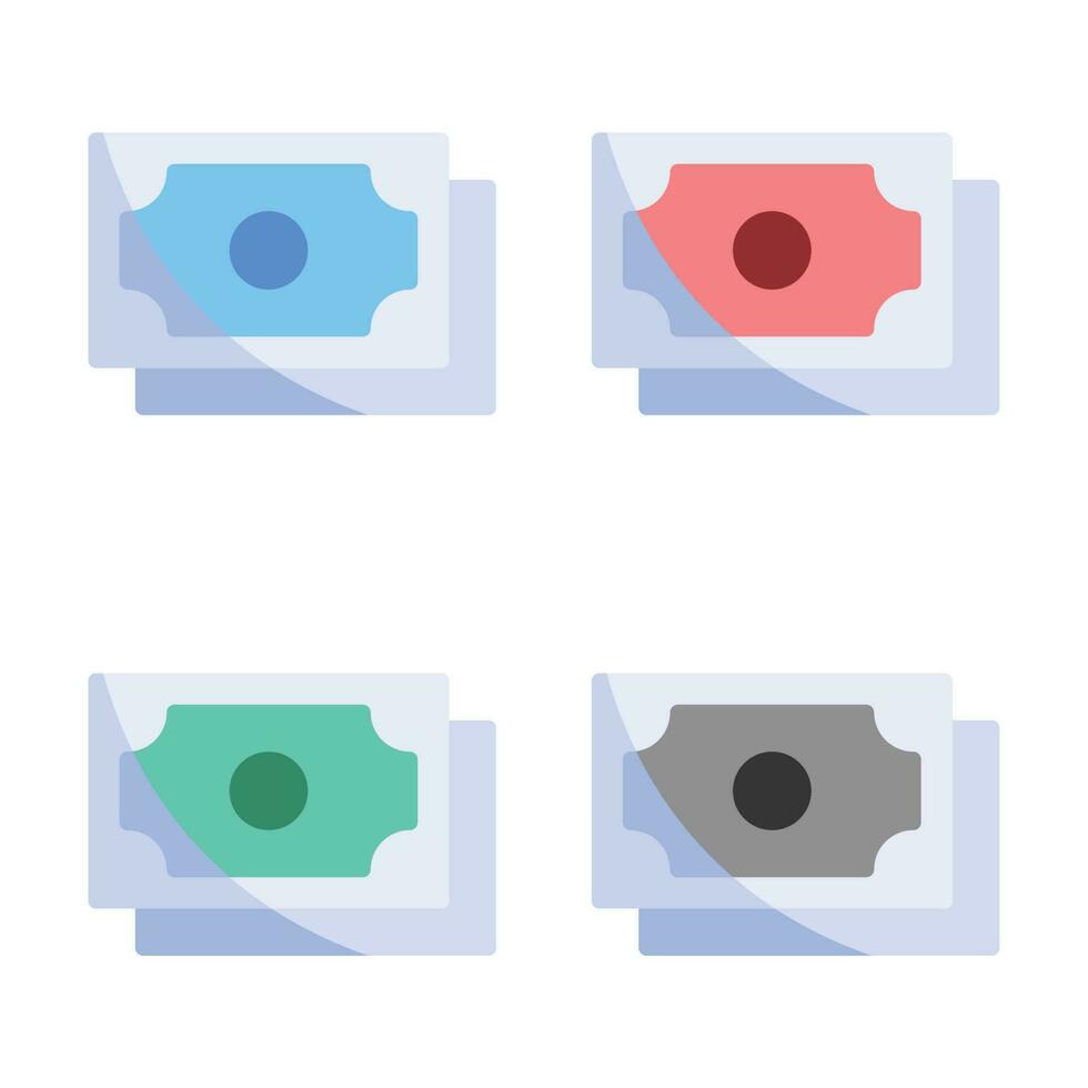 dinero icono, efectivo icono, pago icono, dinero efectivo íconos en múltiple colores vector