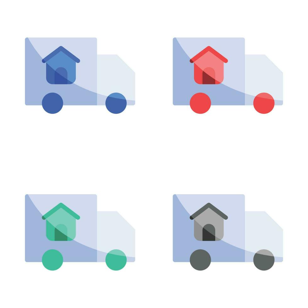 Home shifting icon, house moving icon, home transfer icon, home forwarding icon, moving to a new place, house movers  vector icons in multiple colors