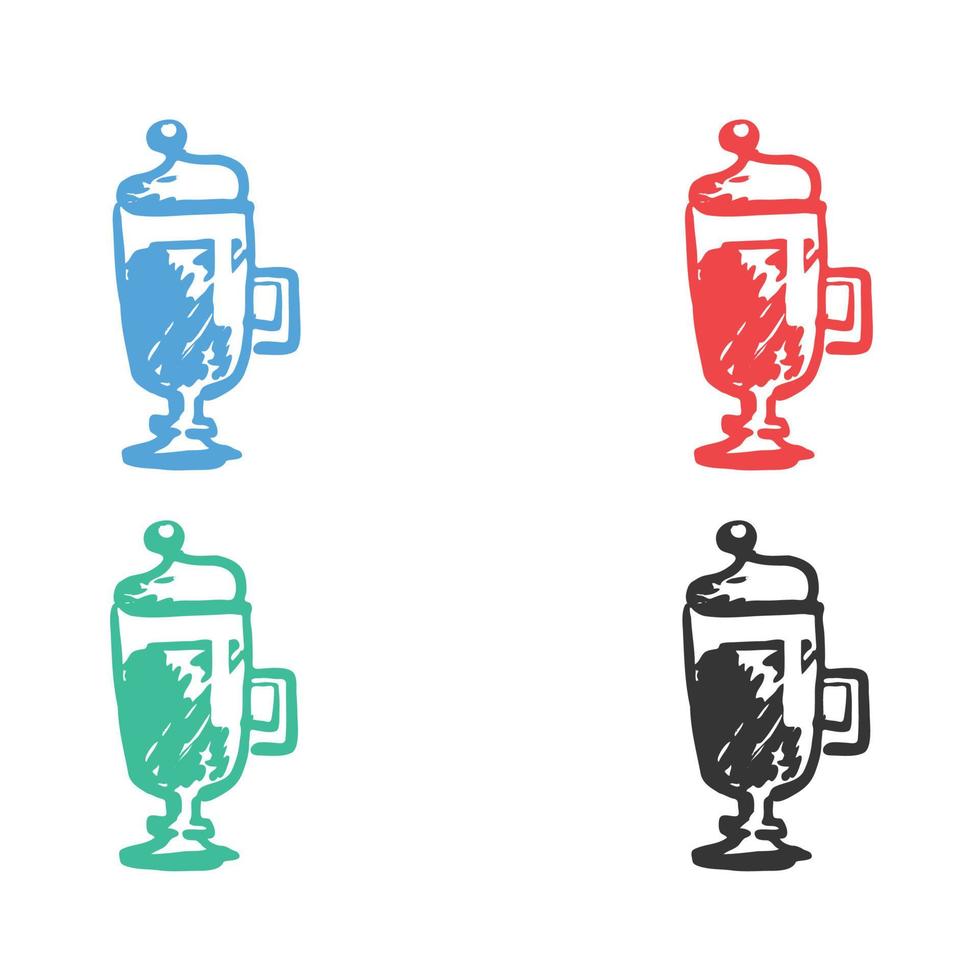 Tea cup icon, Coffee cup icon, cup of warm coffee logo, coffee vector icons in multiple colors