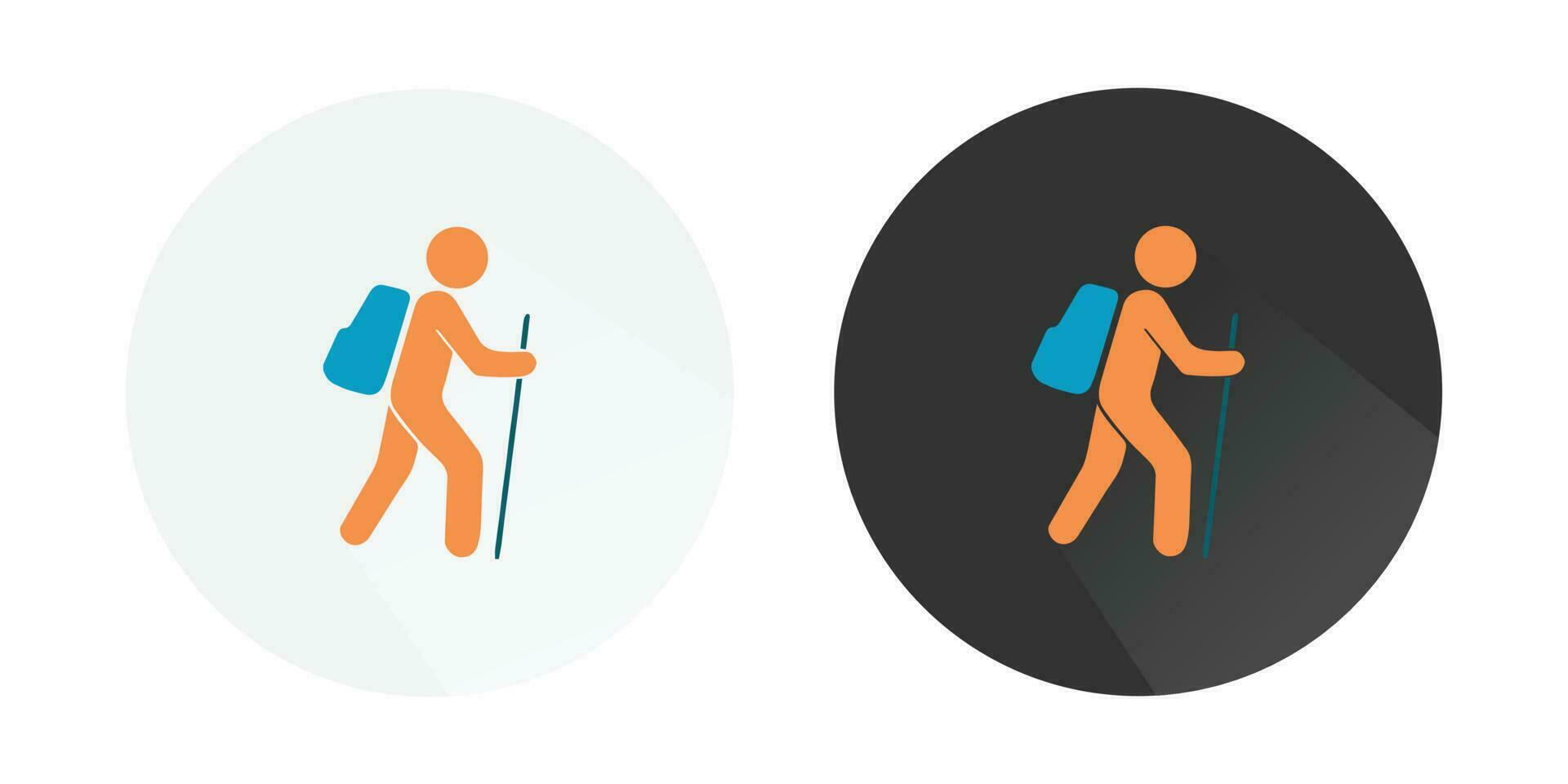 Hiking vector icon, running icon, rock climbing icon, Walking, Hiking logo Colorful vector icons