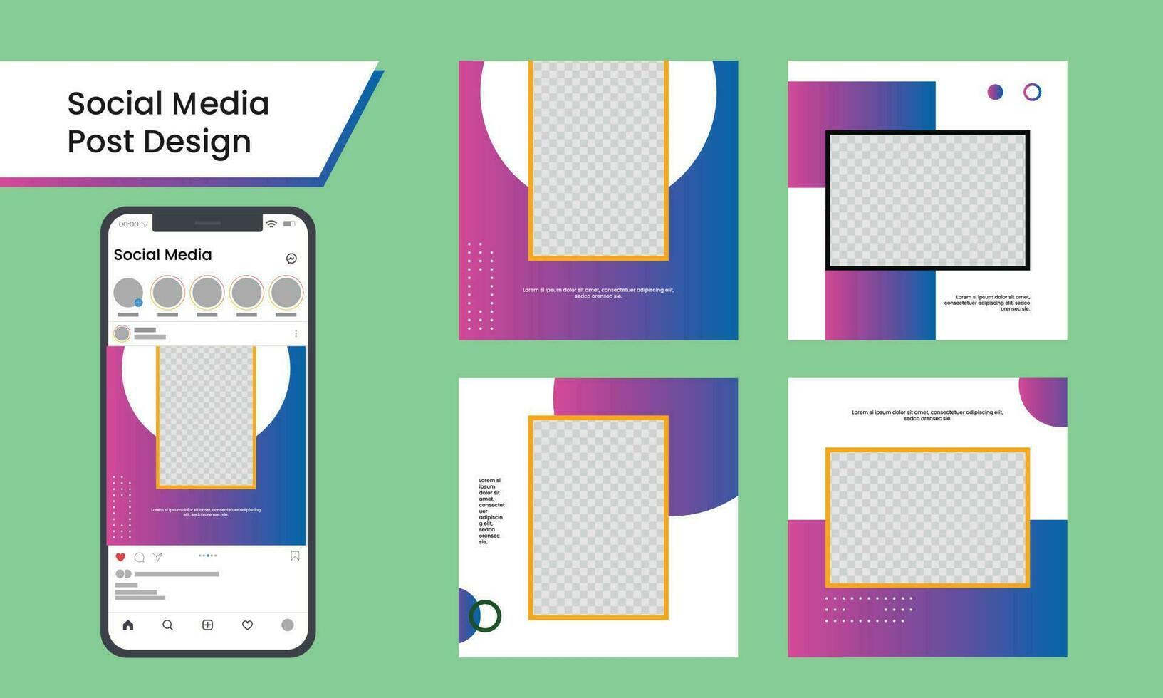 Social media post template 1 vector